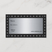 Metal Studs Look Zilver Zwart 2 Visitekaartje (Achterkant)