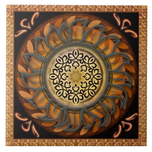 Metal Sun Splendor Tile Tegeltje (Voorkant)