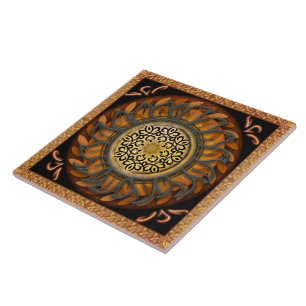 Metal Sun Splendor Tile Tegeltje