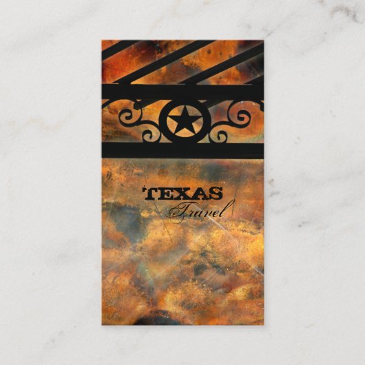 Metal Texas Star Visitekaartje Rust (Voorkant)
