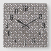 Metal Tread Bord Vierkante Klok (Voorkant)