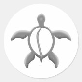 metal turtle ronde sticker (Voorkant)