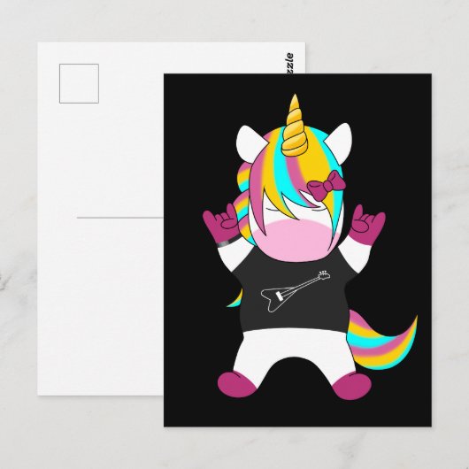 Metal Unicorn Briefkaart (Voorkant / Achterkant)