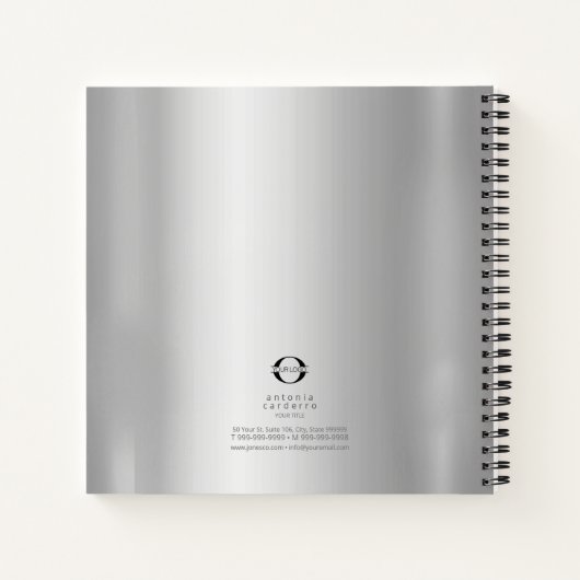 Metal Wave Logo Two-Tone Silver ID809 Notitieboek (Achterkant)