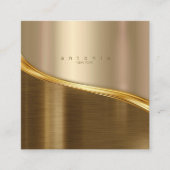 Metal Wave Two-Tone Gold Sq ID806 Vierkante Visitekaartje (Voorkant)
