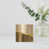 Metal Wave Two-Tone Gold Sq ID806 Vierkante Visitekaartje (Staand voorkant)
