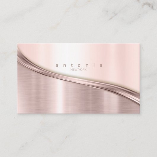 Metal Wave Two-Tone Roos Gold ID806 Visitekaartje (Voorkant)