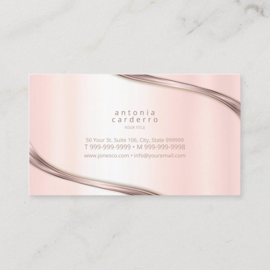 Metal Wave Two-Tone Roos Gold ID806 Visitekaartje (Achterkant)