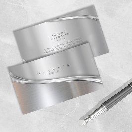 Metal Wave Two-Tone Silver ID806 Visitekaartje