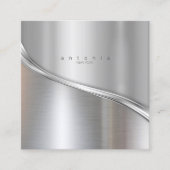 Metal Wave Two-Tone Silver Sq ID806 Vierkante Visitekaartje (Voorkant)