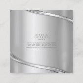 Metal Wave Two-Tone Silver Sq ID806 Vierkante Visitekaartje (Achterkant)