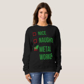 Metal Worker Funny Pajama Kerstmis Trui (Voorkant volledig)