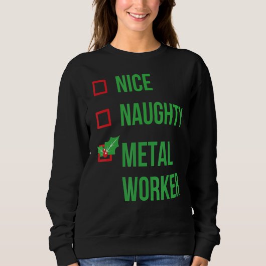 Metal Worker Funny Pajama Kerstmis Trui (Voorkant)