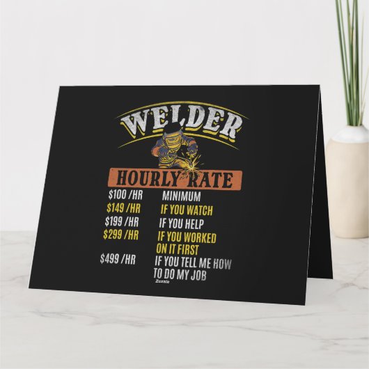 Metal Worker Welding MIG Welder Funny Welder Hourl Kaart (Achterkant)