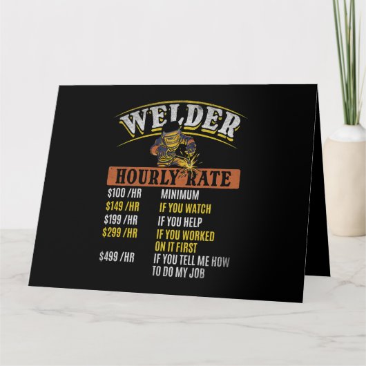 Metal Worker Welding MIG Welder Funny Welder Hourl Kaart (Voorkant)