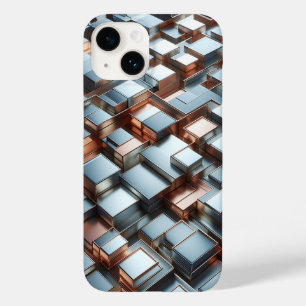 Metalen 3D-blok telefoonhoes - Industrieel zilver  Case-Mate iPhone 14 Hoesje