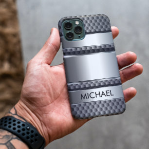 Metalen 3D-look Silver Monogram Case-Mate iPhone Case