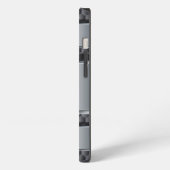 Metalen 3D-look Silver Monogram iPhone Hoesje (Linkerkant)