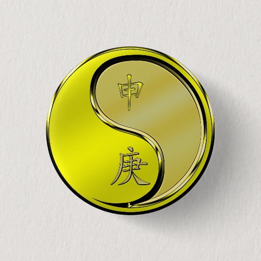 Metalen Aap Ronde Button 3,2 Cm (Voorkant)