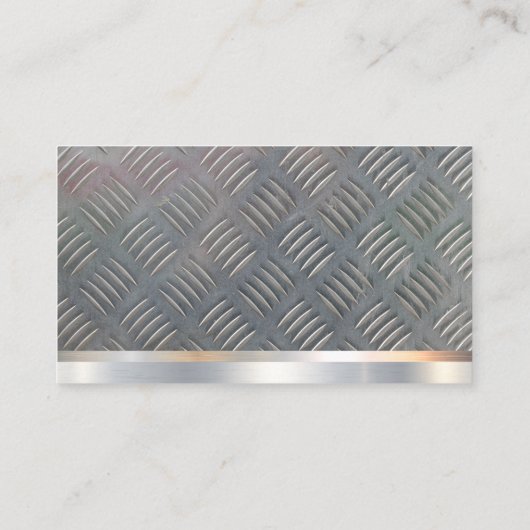 Metalen achtergrond | Hammer Saw | QR-code Visitekaartje (Achterkant)