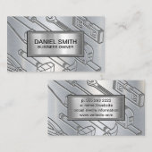 Metalen achtergrond | Industriële werktuigen gegra Visitekaartje (Voorkant / Achterkant)