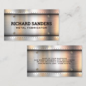 Metalen achtergrond klinknagels en schroeven | ind visitekaartje (Voorkant / Achterkant)