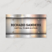 Metalen achtergrond klinknagels en schroeven | ind visitekaartje (Voorkant)