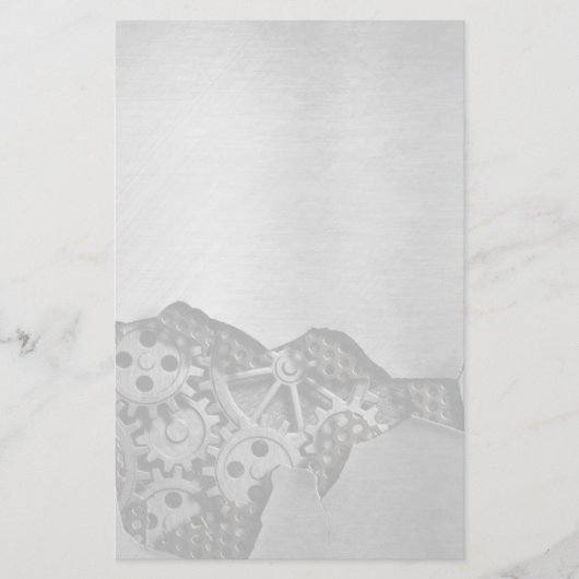 Metalen achtergrond met mechanische schade briefpapier (Voorkant)