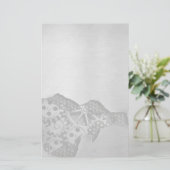 Metalen achtergrond met mechanische schade briefpapier (Staand voorkant)