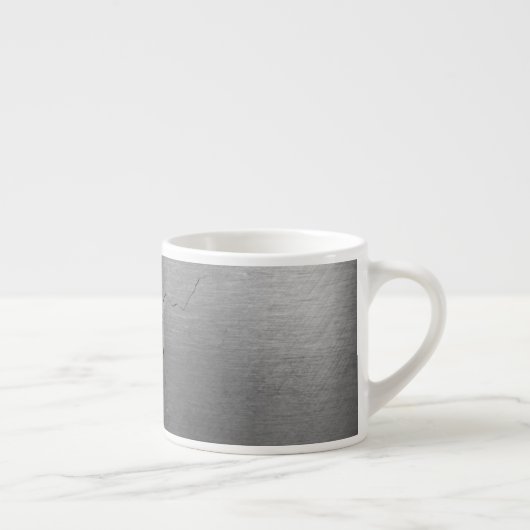 Metalen achtergrond met mechanische schade espresso kop (Rechts)