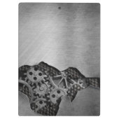 Metalen achtergrond met mechanische schade klembord (Achterkant)