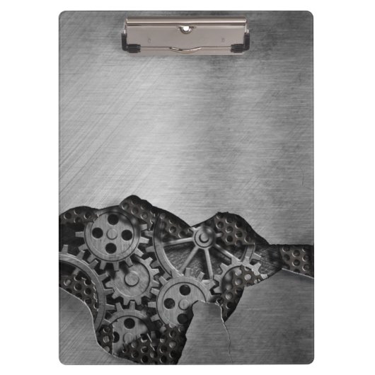 Metalen achtergrond met mechanische schade klembord (Voorkant)
