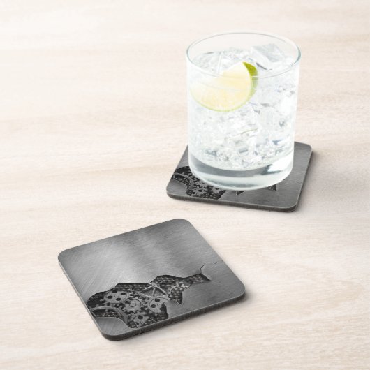 Metalen achtergrond met mechanische schade onderzetter (Rechterzijde)