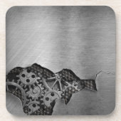 Metalen achtergrond met mechanische schade onderzetter (Voorkant)