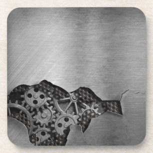 Metalen achtergrond met mechanische schade onderzetter