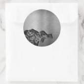 Metalen achtergrond met mechanische schade ronde sticker (Tas)