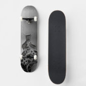 Metalen achtergrond met mechanische schade skateboard (Voorkant)