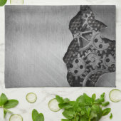 Metalen achtergrond met mechanische schade theedoek (Gevouwen)