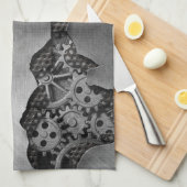 Metalen achtergrond met mechanische schade theedoek (Quarter Fold)