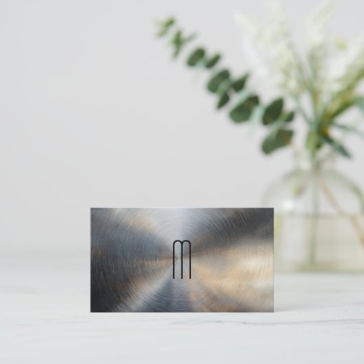 Metalen achtergrond | Monogram Visitekaartje (Staand voorkant)