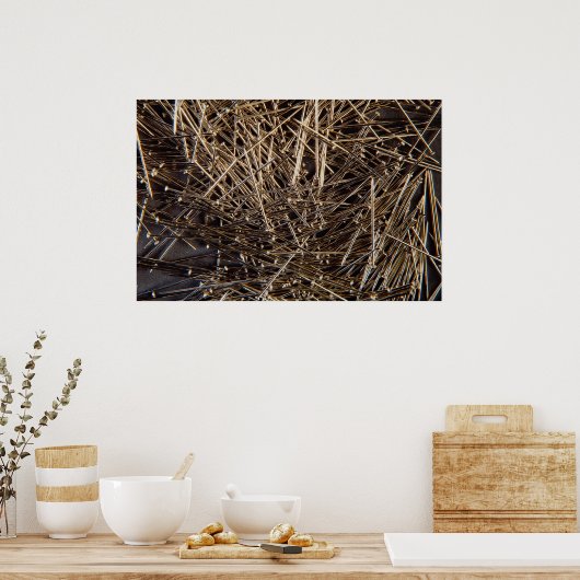 Metalen achtergrond poster (Keuken)