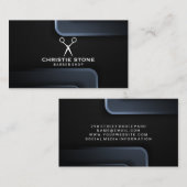 Metalen achtergrond | Schaar Visitekaartje (Voorkant / Achterkant)