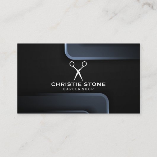 Metalen achtergrond | Schaar Visitekaartje (Voorkant)