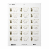 Metalen Ananas,Wit,Nep Goud Folie Confetti Etiket (Full Sheet)