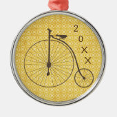  metalen Antiek fiets met hoog wiel Metalen Ornament (Voorkant)