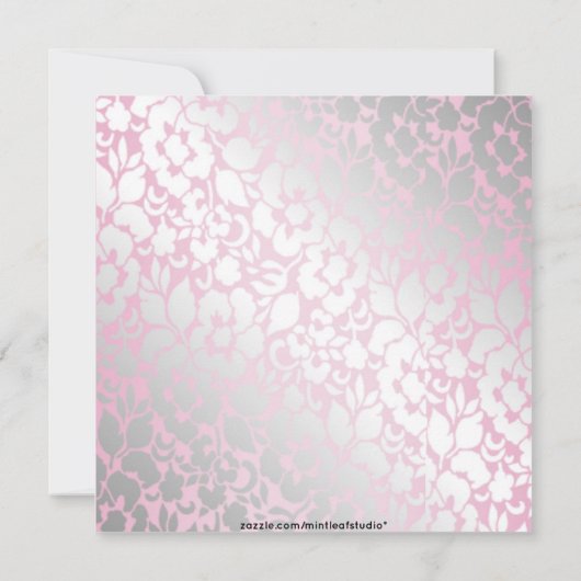 Metalen Baby Roze Save The Date Aankondiging (Achterkant)