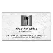 metalen banner | elegant marmer magnetisch visitekaartje (Voorkant)