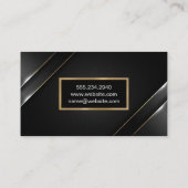 metalen banner | Zwarte achtergrond Visitekaartje (Achterkant)