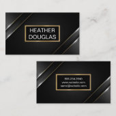 metalen banner | Zwarte achtergrond Visitekaartje (Voorkant / Achterkant)
