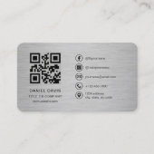 Metalen bedrijfslogo QR-code Visitekaartje (Voorkant)
